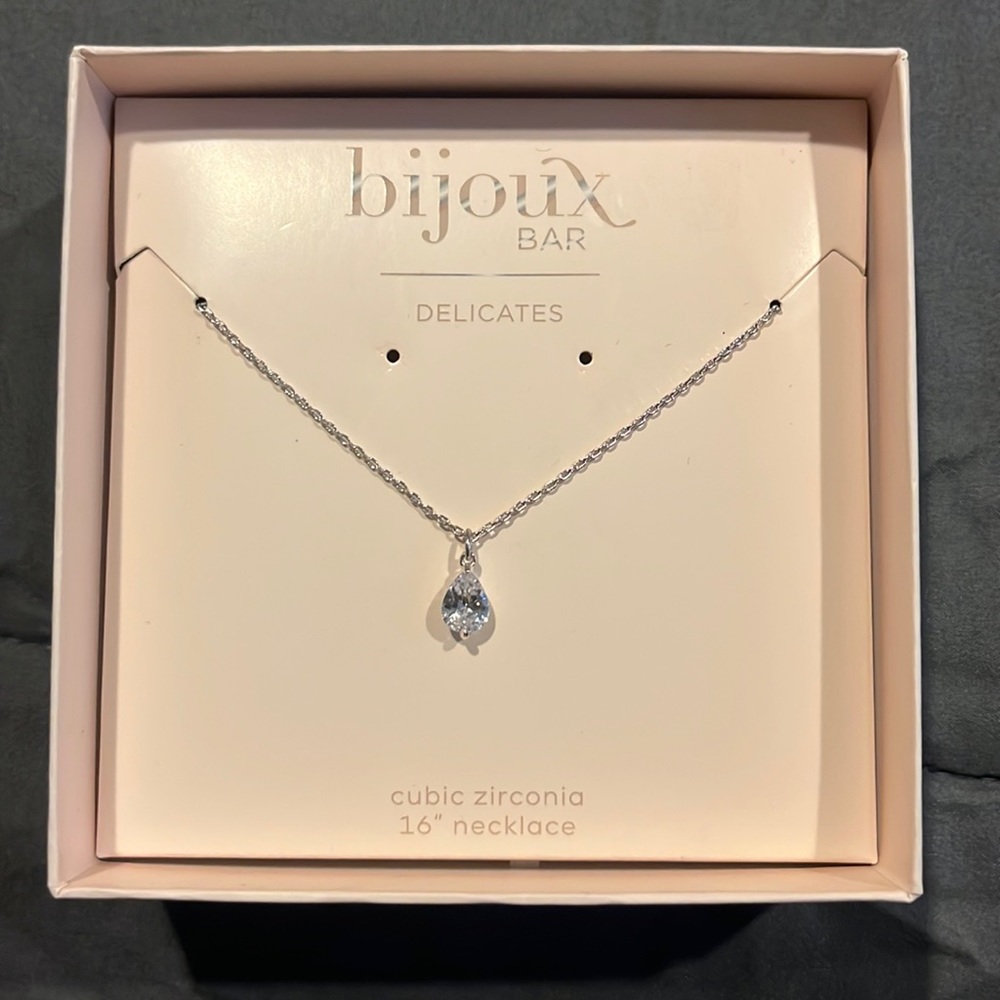 Bijoux Bar Delicates - Cubic Zirconia 16” necklace